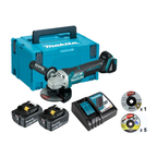MAKITA DGA408RTJ1, 18V LXT CORDLESS BL 100MM (4") ANGLE GRINDER SET
