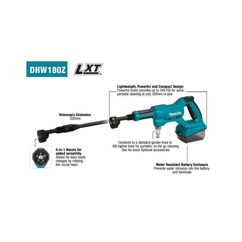 MAKITA DHW180Z01 18V LXT CORDLESS PRESSURE WASHER (BARE-UNIT)