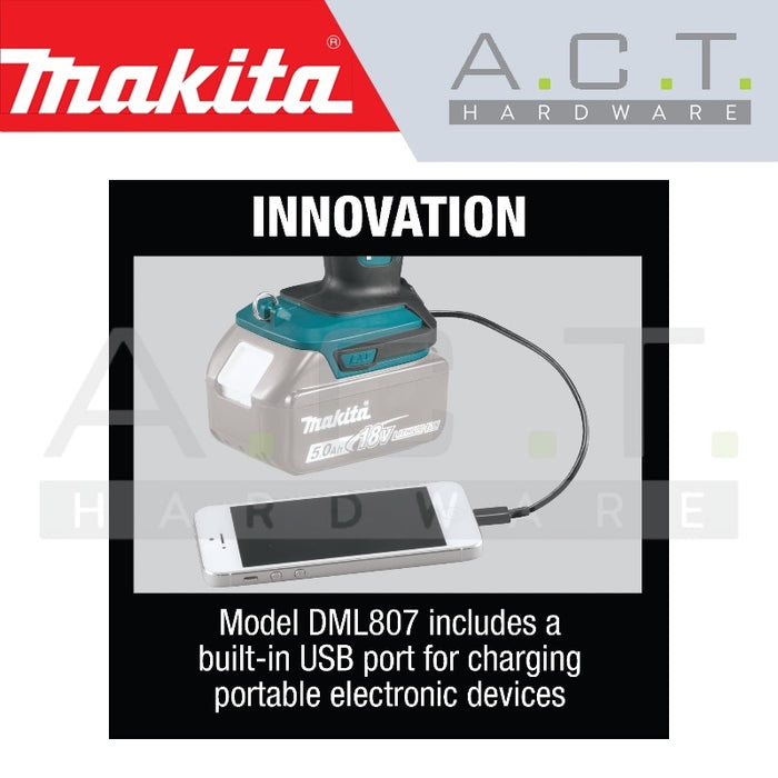 MAKITA DML807 CORDLESS LED FLASHLIGHT