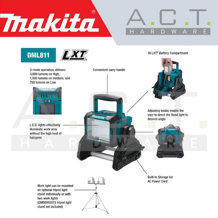 MAKITA DML811 CORDLESS WORKLIGHT