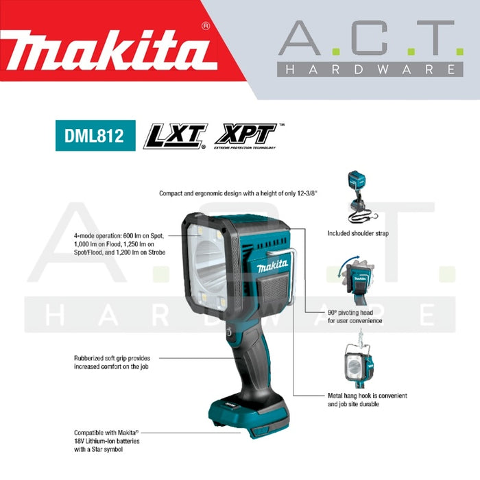 MAKITA DML812 CORDLESS FLASHLIGHT