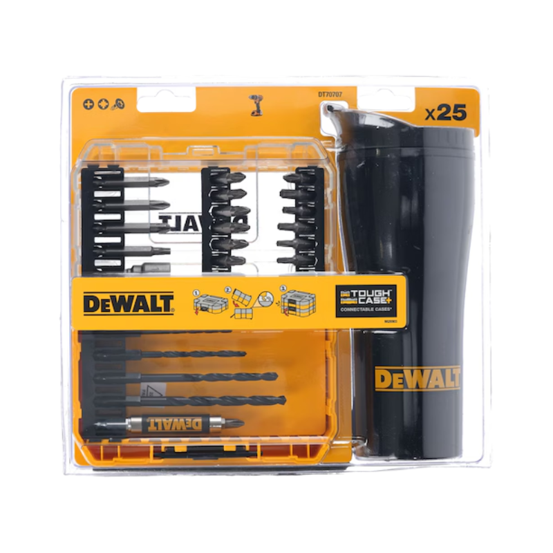 DEWALT DT70707-QZ, 25PC Drill/ Screw Bit Set & Drinking Tumbler Set, With T-STAK Tough Stack Case Main image