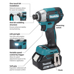 MAKITA DTD201, 18V CORDLESS BRUSHLESS IMPACT DRIVER, 4 SPEED MODES, 210NM, T-MODE FUNCTION