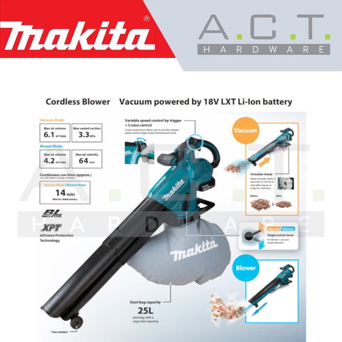 MAKITA DUB187Z CORDLESS BLOWER VACUUM