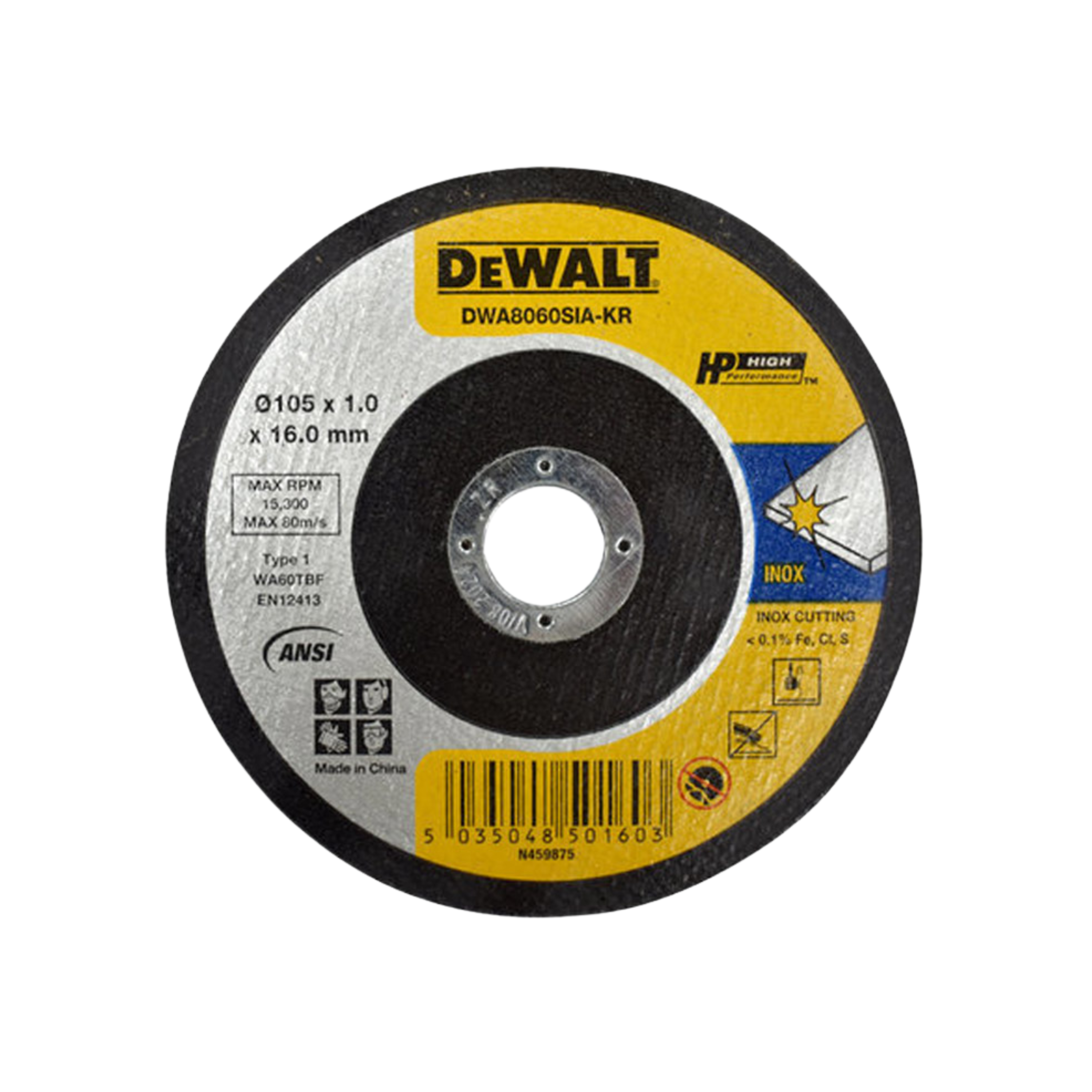 DEWALT DWA8060B50 / DWA8060SIA , HIGH PERFORMANCE THIN CUTTING DISC FOR STAINLESS STEEL Secondary image