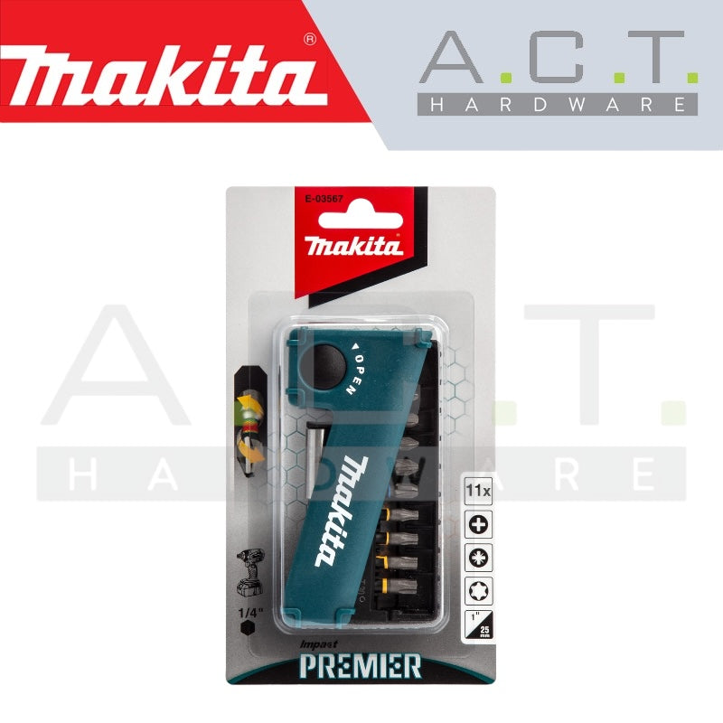 MAKITA TORSION SCREW BIT SET IMPACT PREMIER WITH BIT HOLDER ASSORTMENT, C & E-FORM, E-03567 Main image
