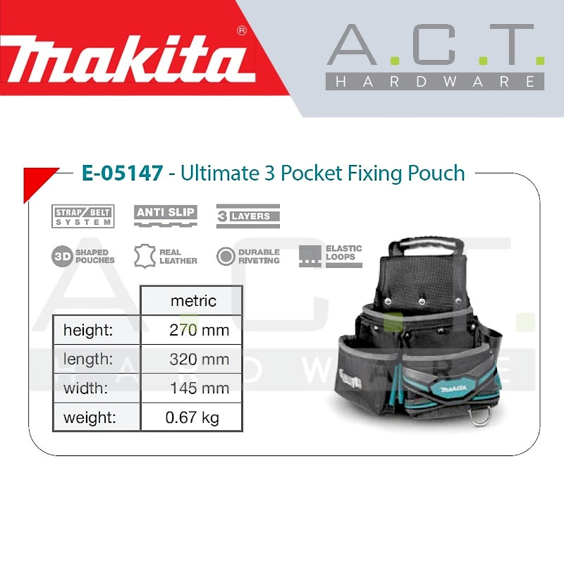 MAKITA ULTIMATE 3 POCKET FIXING POUCH, E-05147 Secondary image