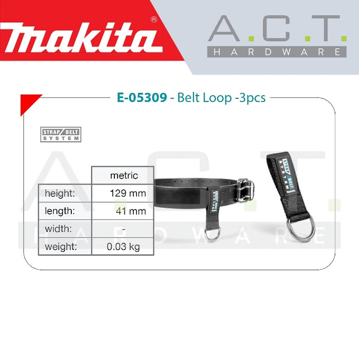 MAKITA BELT LOOP (3 PCS PACK),  E-05309