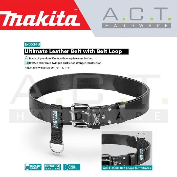 MAKITA HEAVYWEIGHT LEATHER BELT, E-05343