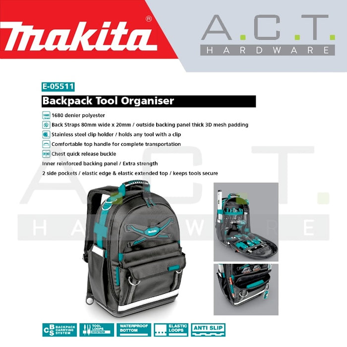 MAKITA BACKPACK TOOL ORGANISER, E-05511