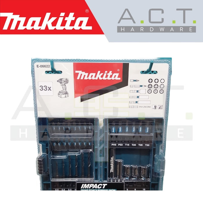 MAKITA IMPACT BLACK 33PC SCREW BIT SET, C & E-FORM, E-06622