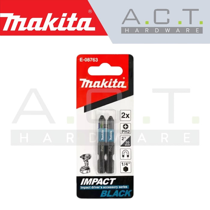 MAKITA IMPACT BLACK SCREW BIT, PH2, E-FORM, (2PCS), E-08763