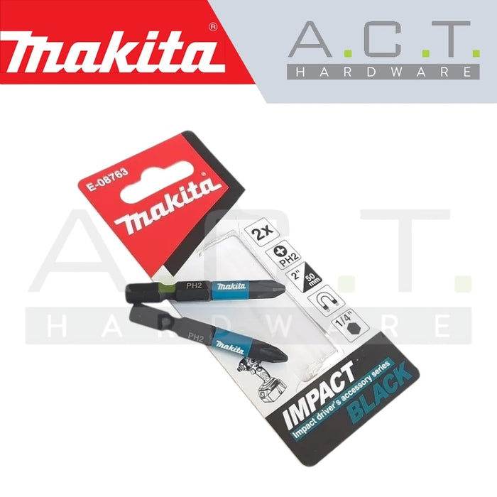 MAKITA IMPACT BLACK SCREW BIT, PH2, E-FORM, (2PCS), E-08763