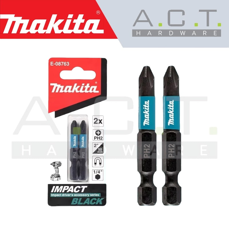 MAKITA IMPACT BLACK SCREW BIT, PH2, E-FORM, (2PCS), E-08763 Main image