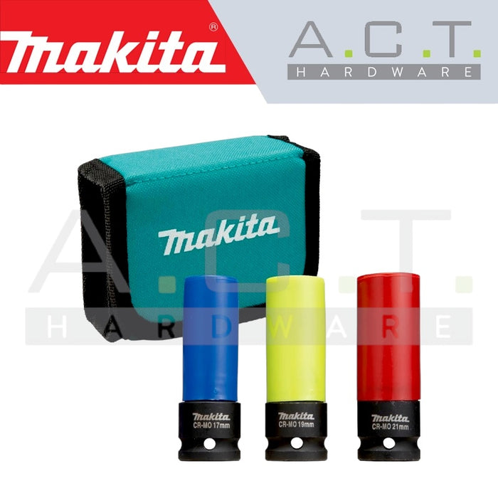 MAKITA DEEP SOCKET SET (3PCS, TEXTILE CASE), E-12354