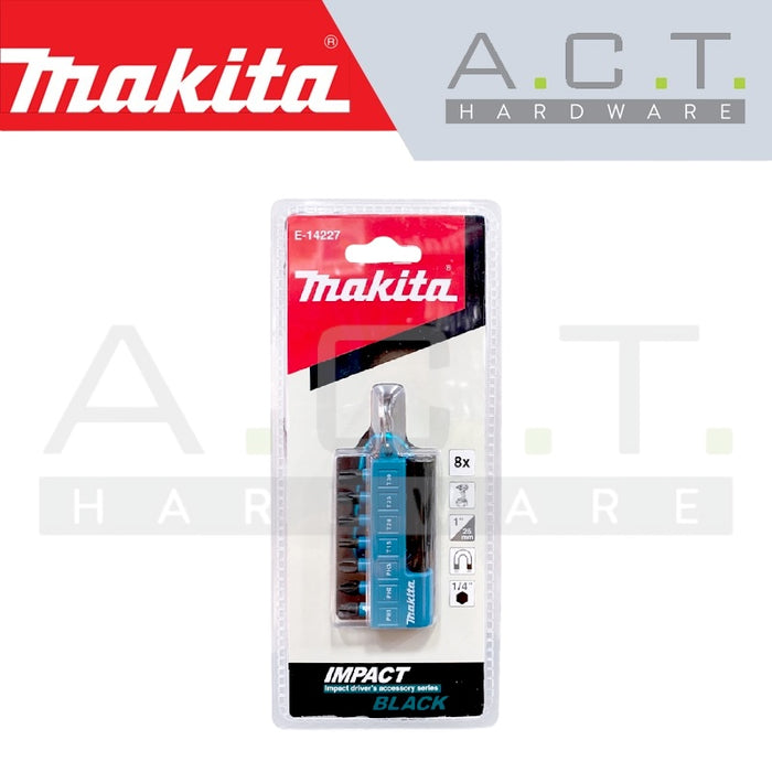 MAKITA IMPACT BLACK 8PC SCREW BIT SET, C & E-FORM, E-14227