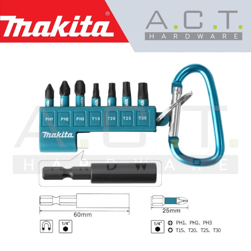 MAKITA IMPACT BLACK 8PC SCREW BIT SET, C & E-FORM, E-14227