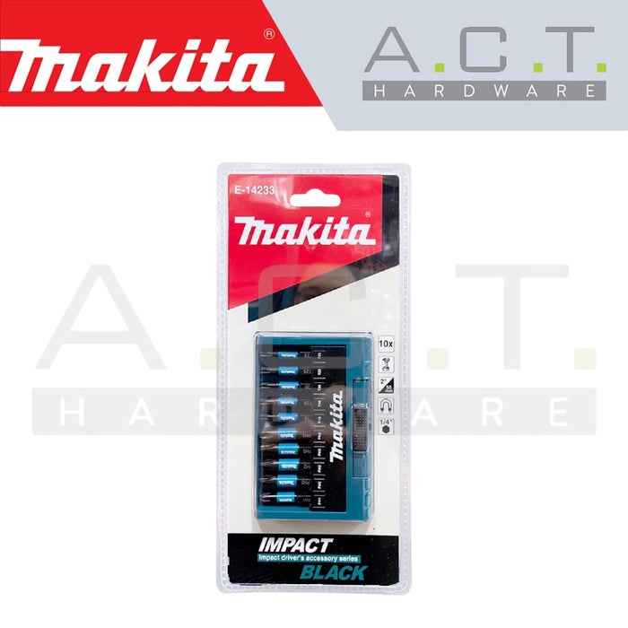 MAKITA IMPACT BLACK 10PC SCREW BIT SET, E-FORM, E-14233