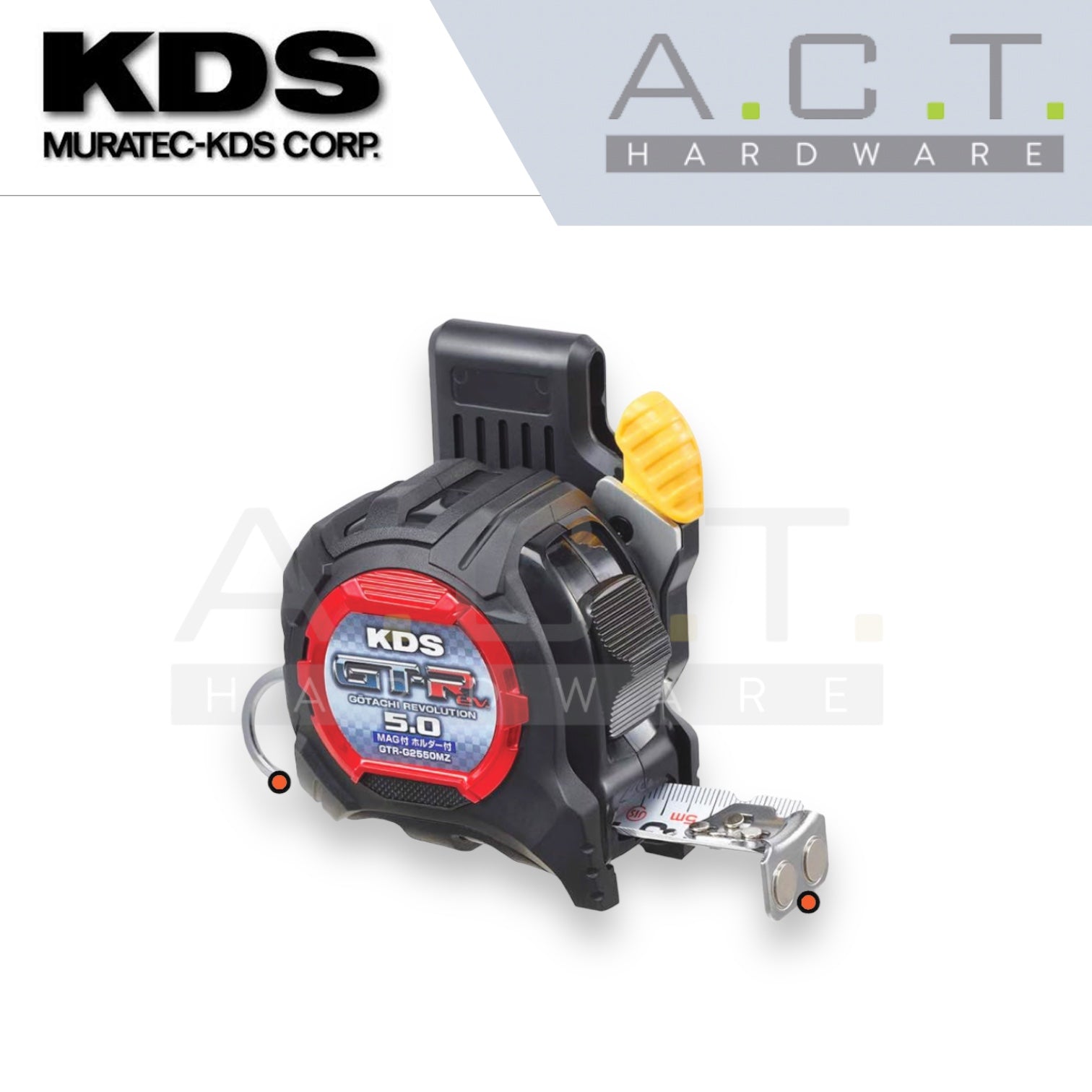 KDS GOTACHI REVOLUTION TAPE WITH MAGNETIC CLAW, GTR-G2550MZ, 5M