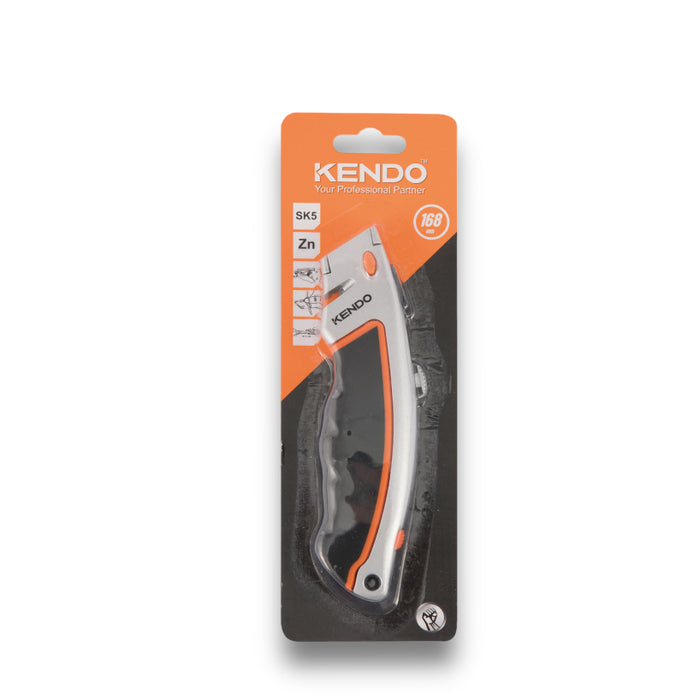 KENDO RETRACTABLE UTILITY KNIFE WITH SPARE BLADES - 30940