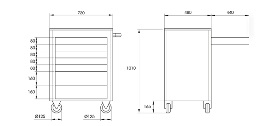 ELORA 1210 L7/L7R/L7B ROLLER TOOL CABINET/TROLLEY BUDDY