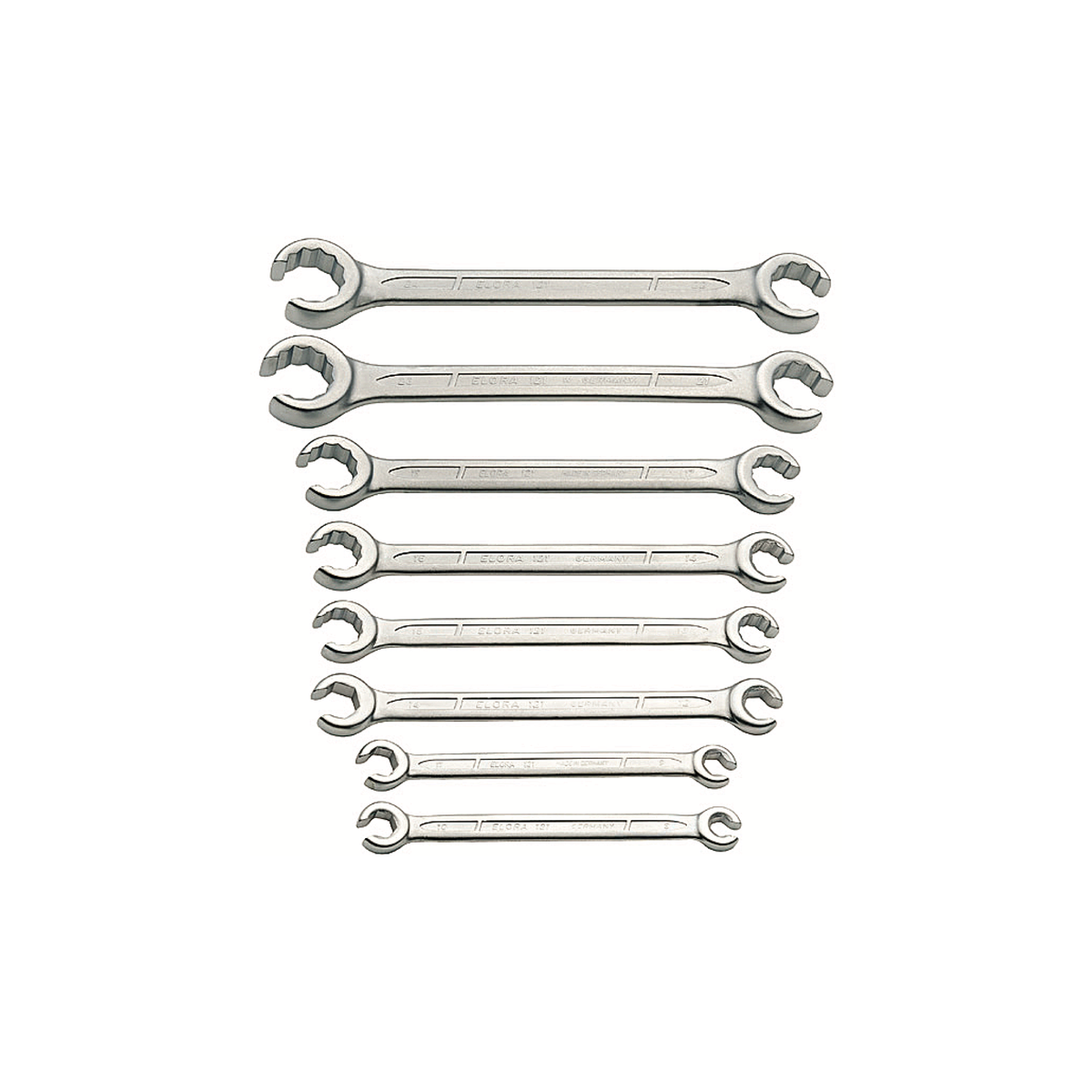 ELORA 121S8M FLARE NUT OPEN RING SPANNER SET Main image