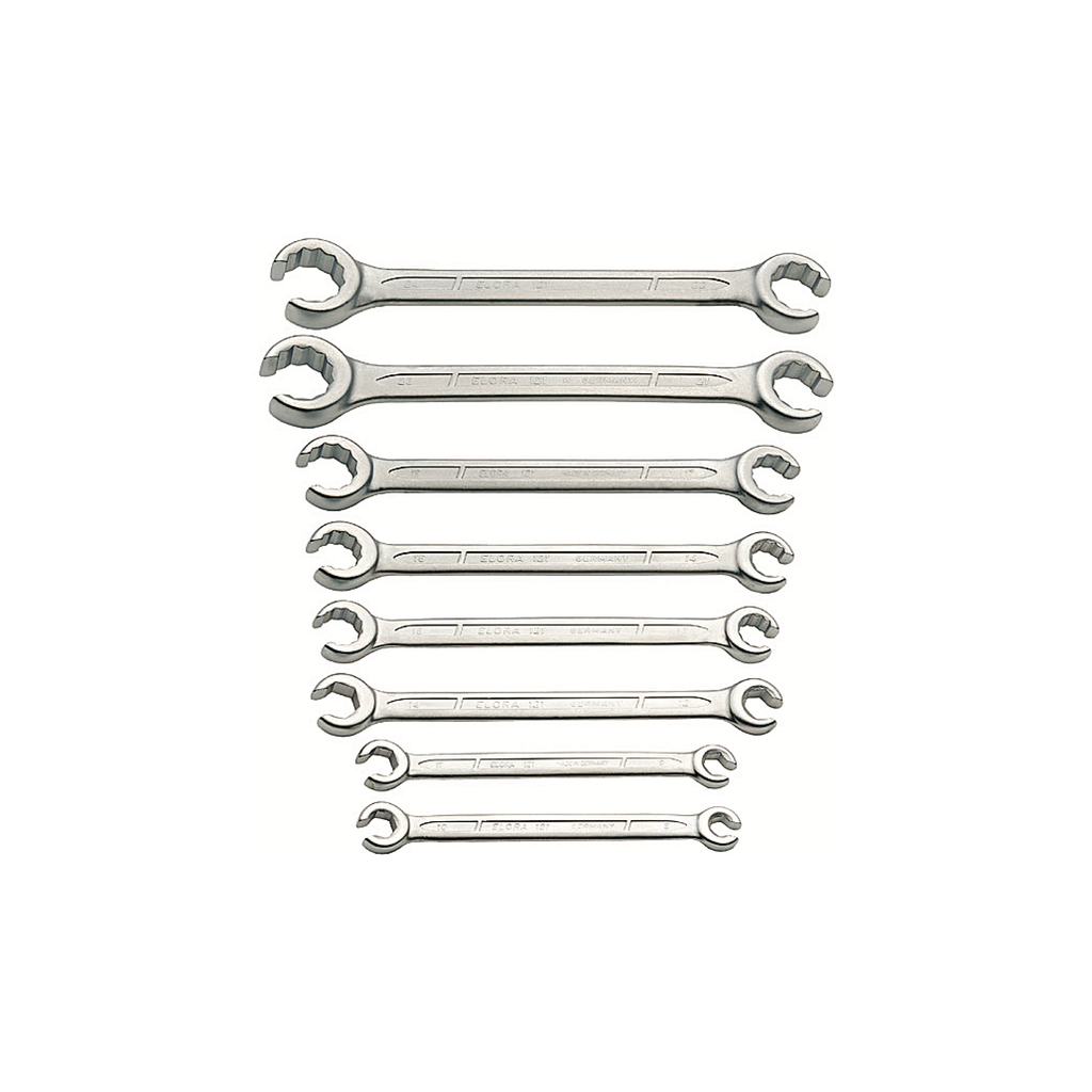 ELORA 121S8M FLARE NUT OPEN RING SPANNER SET