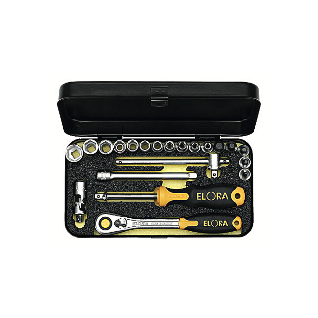 ELORA 1400-IMU 1/4" HEXAGON SOCKET SET METRIC 21 PCS