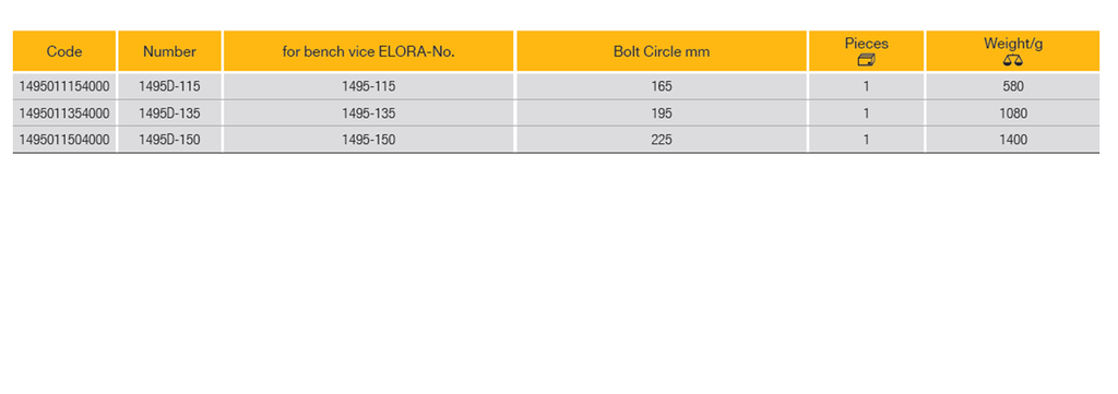 ELORA 1495D SWIVEL BASE FOR BENCH VICE