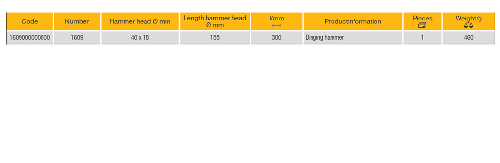 ELORA 1609 BODYWORK EMBOSSING HAMMER 155MM