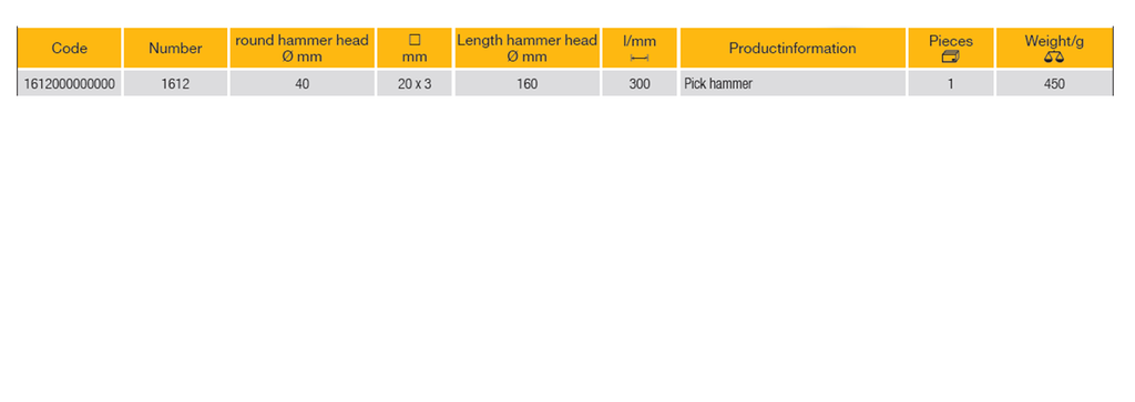 ELORA 1612 BODYWORK BUMPING HAMMER 160MM