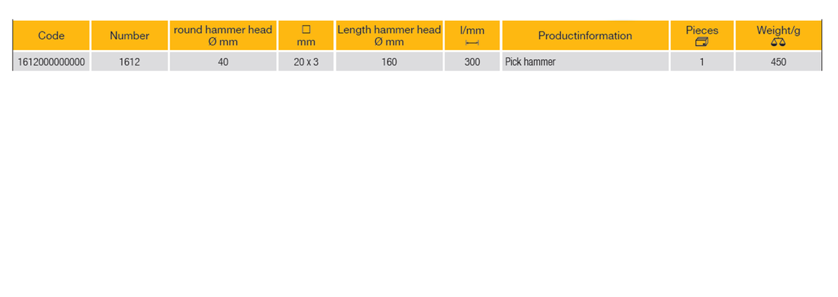 ELORA 1612 BODYWORK BUMPING HAMMER 160MM