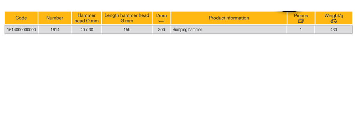ELORA 1614 BODYWORK BUMPING HAMMER 155MM