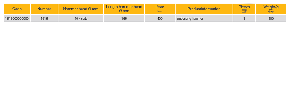 ELORA 1616 BODYWORK EMBOSSING HAMMER 165MM Secondary image