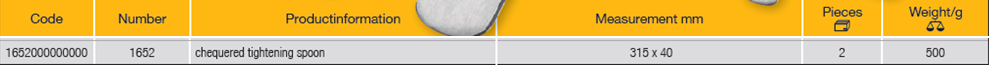 ELORA 1652 BODYWORK CHEQUERED TIGHTENING SPOON 315 X 40 MM
