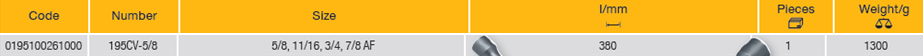 ELORA 195CV-5/8 FOUR WAY WHEEL NUT WRENCH