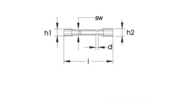 ELORA 206 HEXAGON TUBULAR BOX SPANNER, SOLID