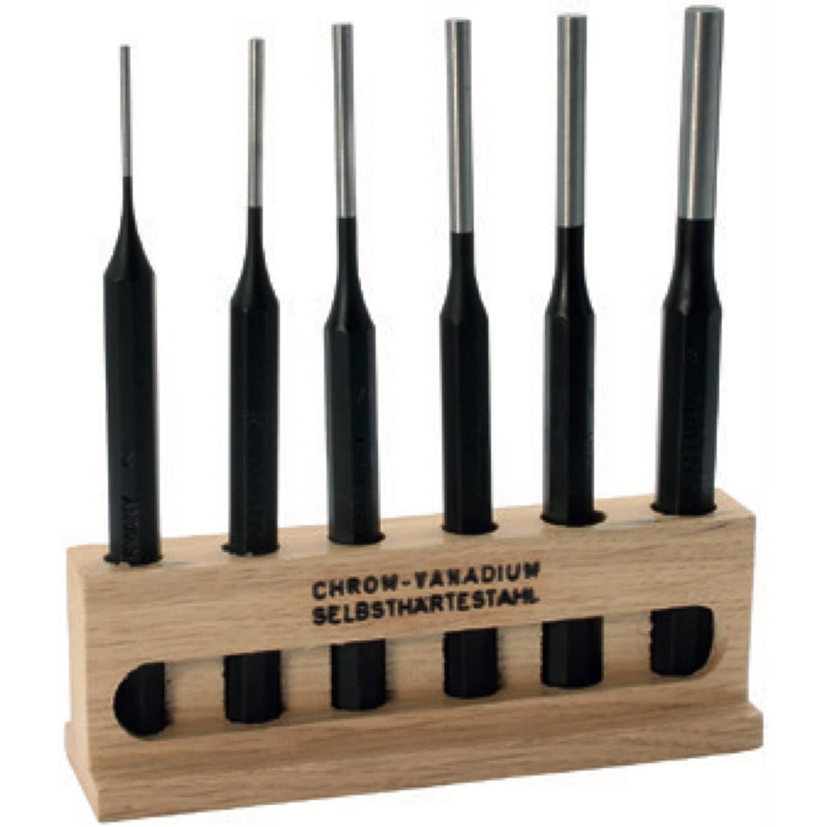 ELORA 271S PARALLEL PIN PUNCH SET IN WOODEN HOLDER