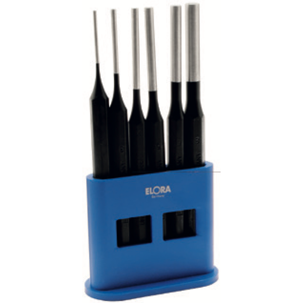 ELORA 271S PARALLEL PIN PUNCH SET IN WOODEN HOLDER