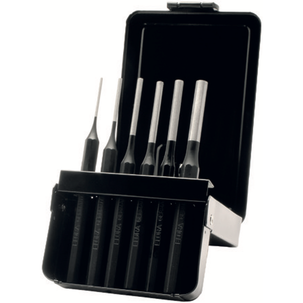 ELORA 271S PARALLEL PIN PUNCH SET IN WOODEN HOLDER