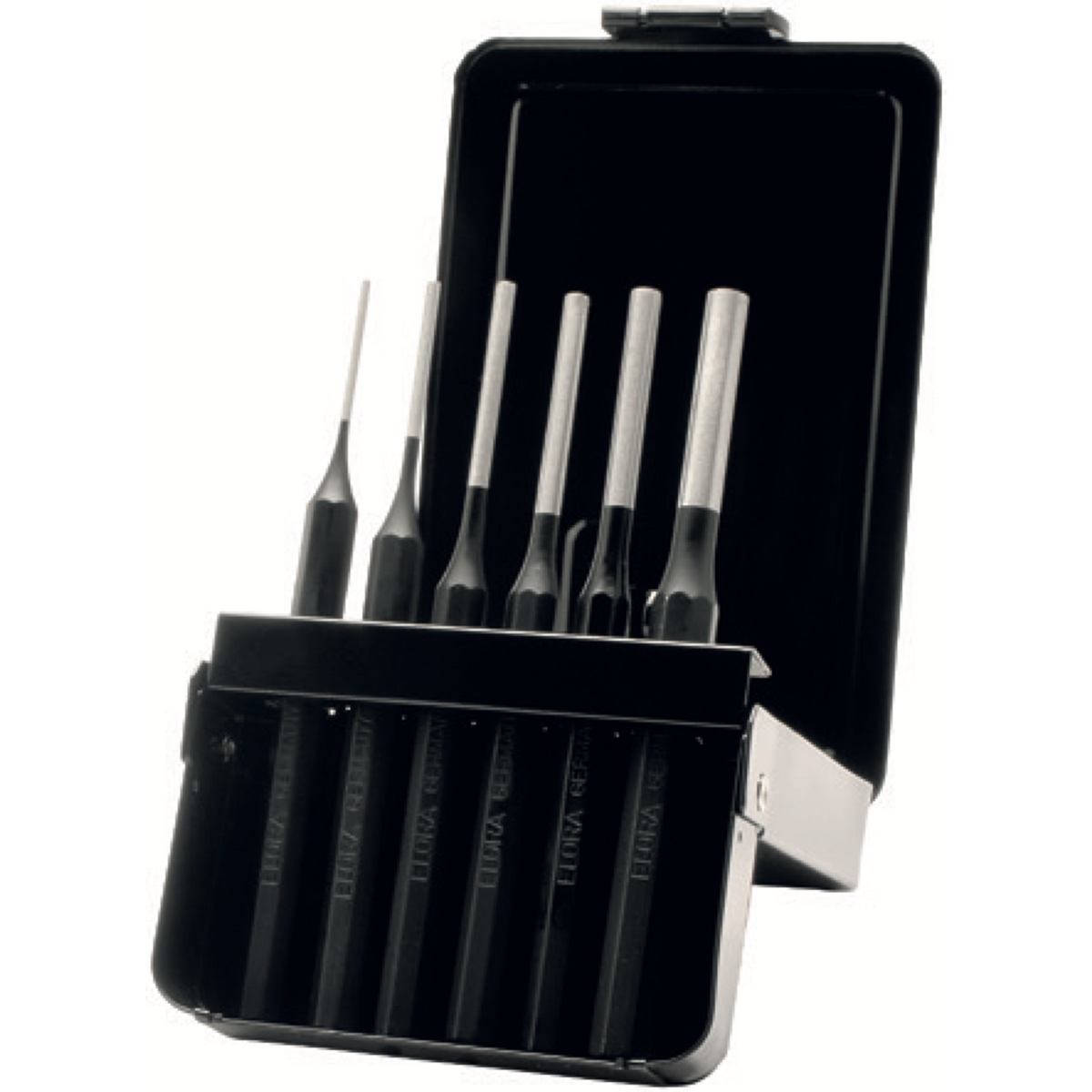 ELORA 271S PARALLEL PIN PUNCH SET IN WOODEN HOLDER