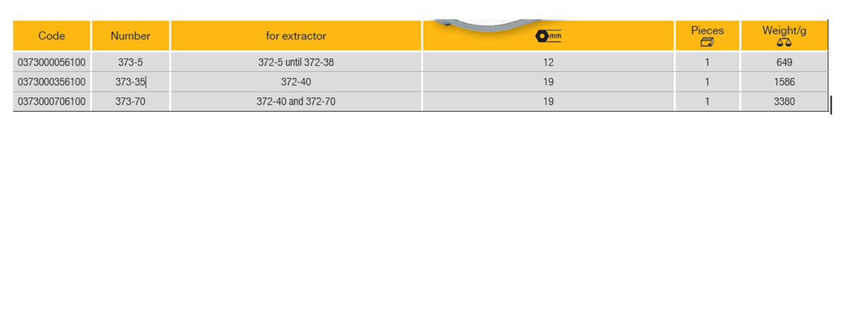 ELORA 373 COUNTER SUPPORT FOR INTERNAL EXTRACTOR
