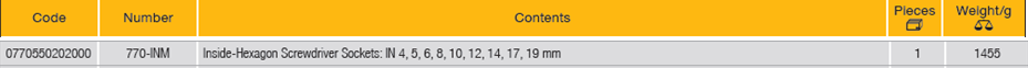 ELORA 770-INM 1/2" HEXAGON SOCKET SET METRIC 9PCS
