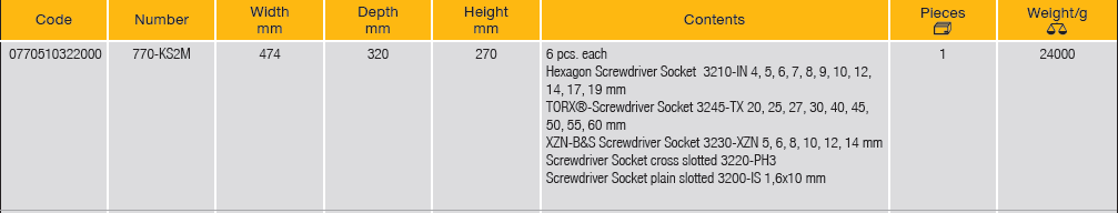 ELORA 770-KS2M ELORA-BIG SPENDER TOOL CABINET