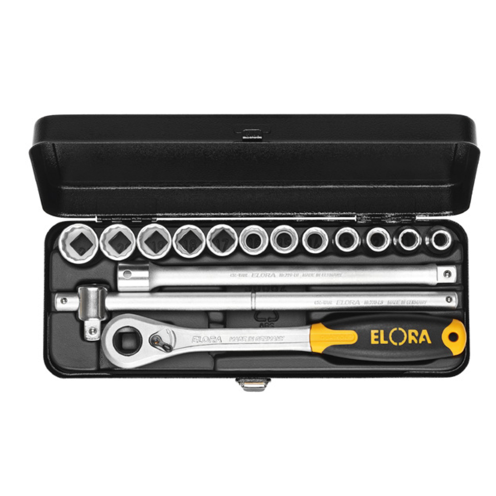 ELORA 770-LKMU 1/2" BI-HEXAGON SOCKET SET METRIC