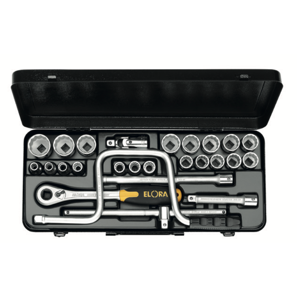 ELORA 770-LMF 1/2" BI-HEXAGON SOCKET SET METRIC 26PCS