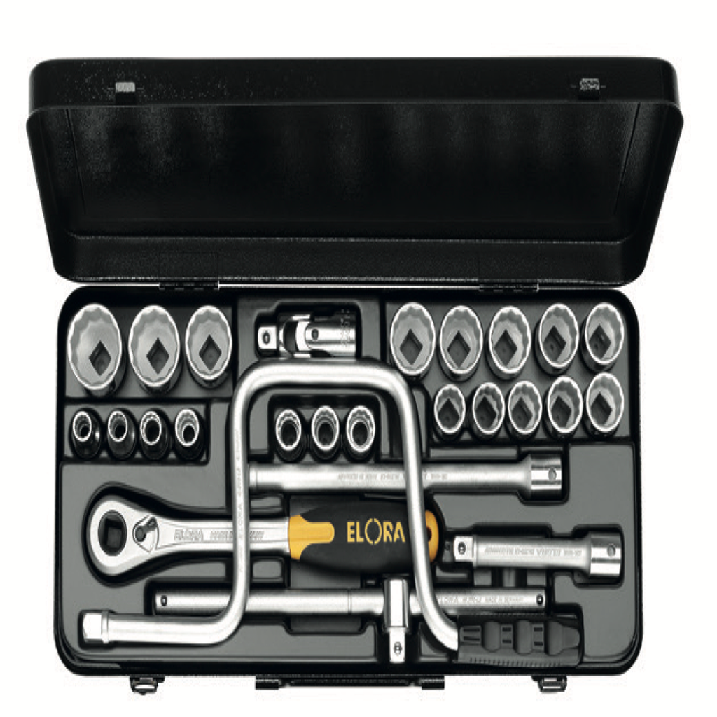 ELORA 770-LMK 1/2" BI-HEXAGON SOCKET SET METRIC 26PCS