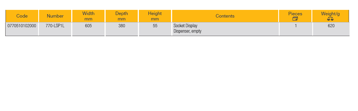 ELORA 770-LSP1L SOCKET DISPLAY DISPENSER Secondary image