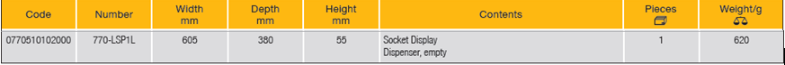 ELORA 770-LSP1L SOCKET DISPLAY DISPENSER