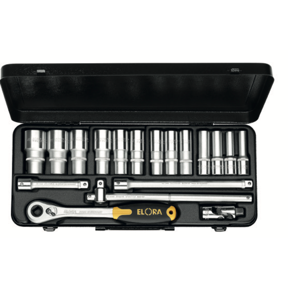 ELORA 770-LTIU/LTIK 1/2" BI-HEXAGON SOCKET SET METRIC 18PCS